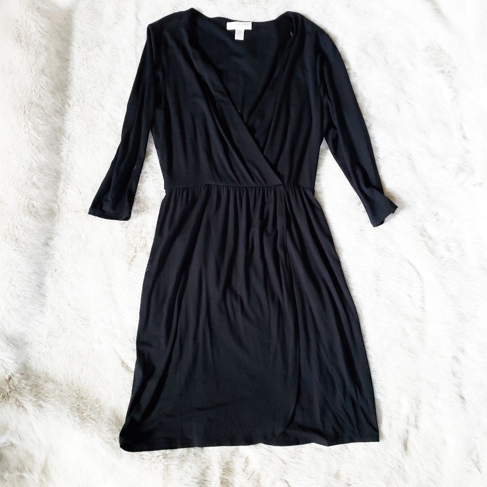 Kenar black faux wrap dress size M